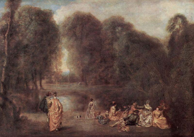 Jean-Antoine Watteau Die Zusammenkunft im Park china oil painting image